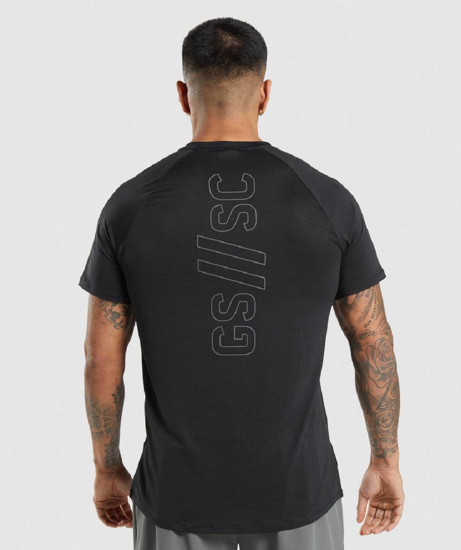 T Shirts Męskie Gymshark Gymshark//Steve Cook Czarne | PL 3943SGL